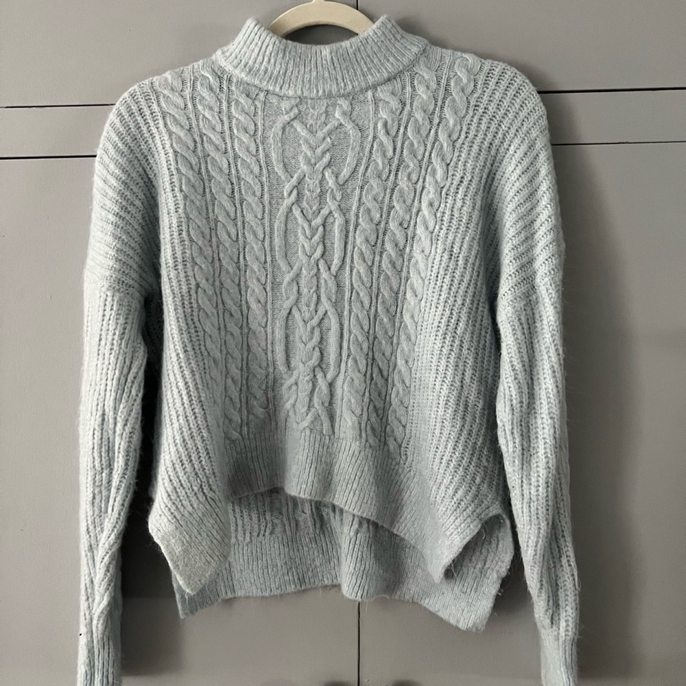 Cable Knit mock neck sweater